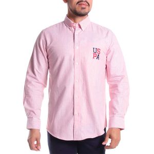 Polo para hombre con manga larga color rosado