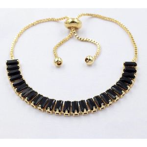 Pulsera ajustable con baguetes negros