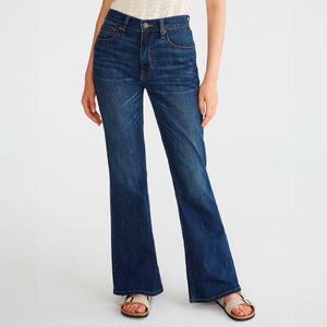 Jeans Cintura Alta y Corte Acampanado Aeropostale  - Dark Wash